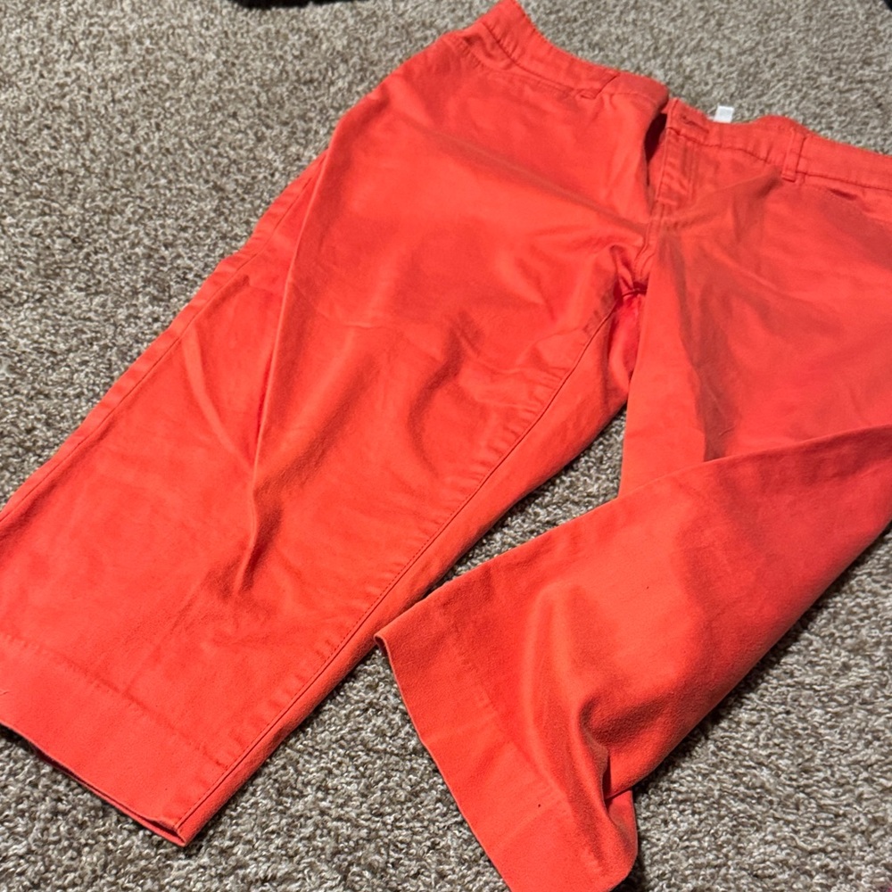 Madison Petite bright orange capri pants (14P) - EUC!